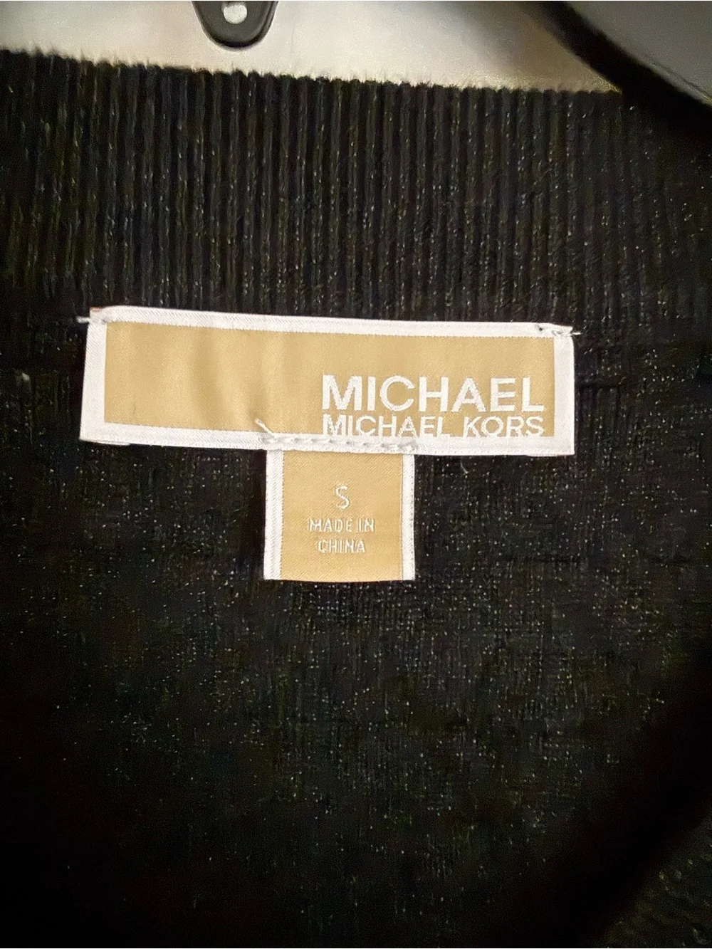Michael Kors Black V-Neck Cable Knit Sweater